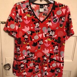 BRAND NEW Minnie & Mickey Medical Scrub Top